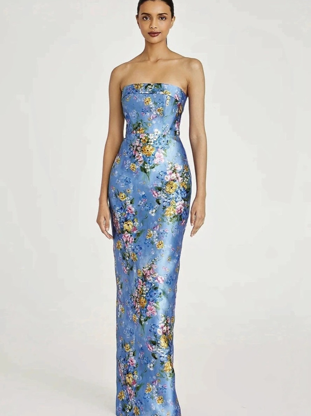 THEIA Cassia Strapless Mikado Gown